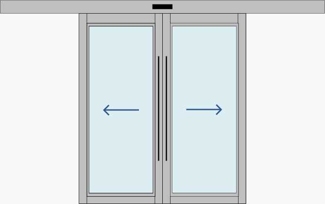 Puerta Corrediza 2 Hojas Sistema automático Aluminio